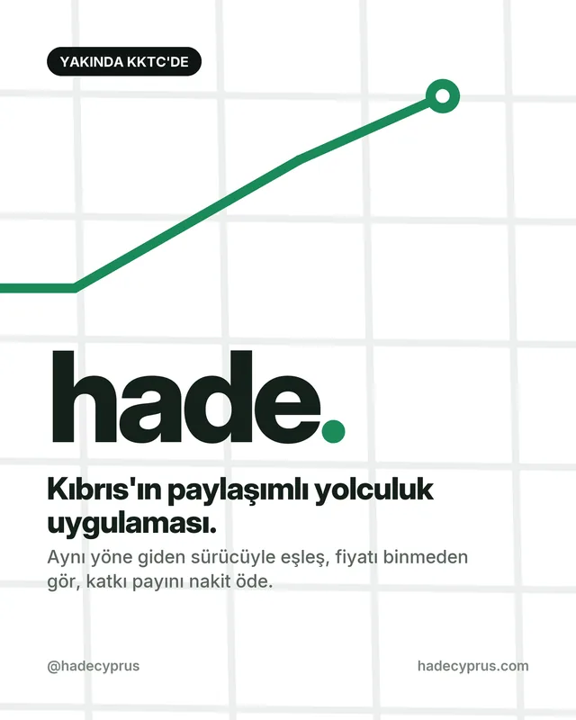 Beyaz zeminde hade. logosu ve yeşil rota çizgisi
